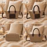 PETIT SAC VELOURS COTELE TAUPE GANY - La Petite Somptueuse