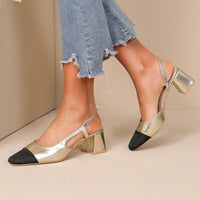 PETITS TALONS NOIR ET GOLD JENA - La Petite Somptueuse