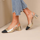 PETITS TALONS NOIR ET GOLD JENA - La Petite Somptueuse