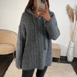 PULL A CAPUCHE GRIS FONCE SAMY - La Petite Somptueuse