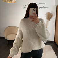 PULL AVEC LAINE BEIGE DIANA - La Petite Somptueuse