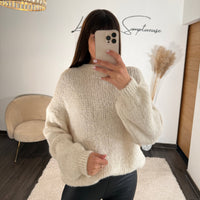 PULL AVEC LAINE BEIGE DIANA - La Petite Somptueuse