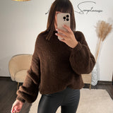 PULL AVEC LAINE CHOCO DIANA - La Petite Somptueuse