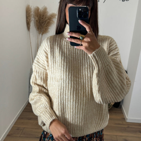 PULL BEIGE AMY - La Petite Somptueuse