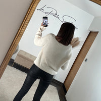 PULL BEIGE BANDANA ROUGE - La Petite Somptueuse