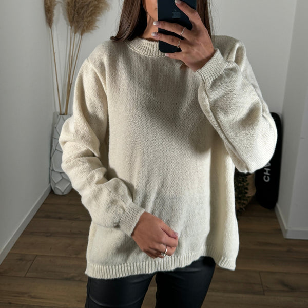 PULL BEIGE DOS NOEUDS - La Petite Somptueuse