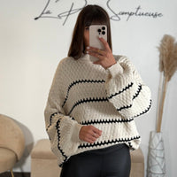 PULL BEIGE LIGNE TESSY - La Petite Somptueuse
