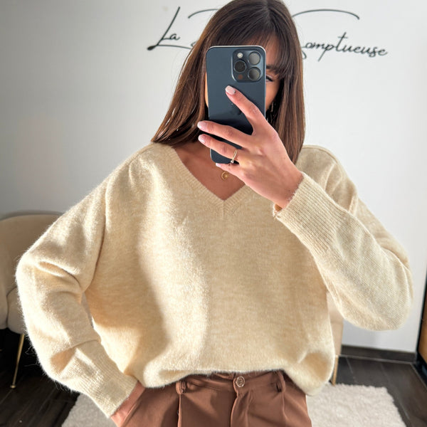 PULL BEIGE RAPHAEL - La Petite Somptueuse