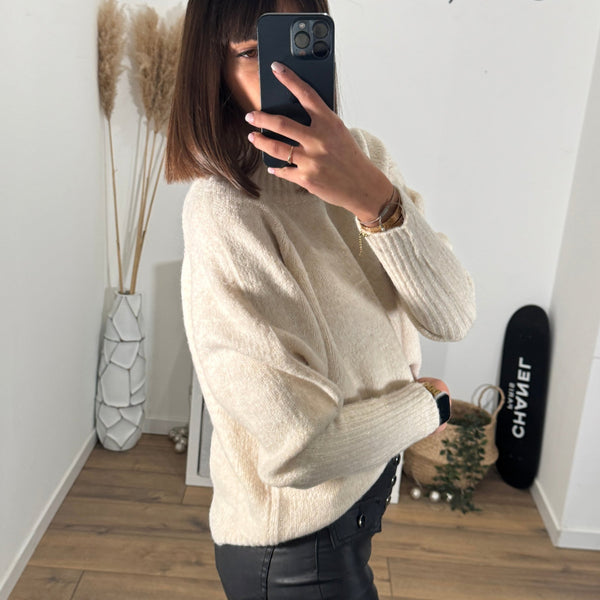 PULL BEIGE SHINY - La Petite Somptueuse