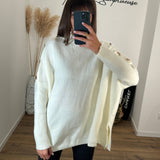 PULL BEIGE TREFLES GOLD - La Petite Somptueuse