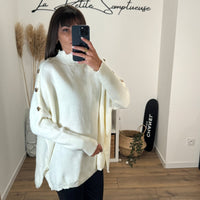 PULL BEIGE TREFLES GOLD - La Petite Somptueuse