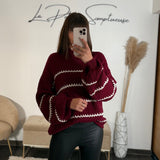 PULL BORDEAUX LIGNE TESSY - La Petite Somptueuse