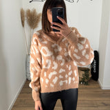 PULL CAMEL LEOPARD ESTIA - La Petite Somptueuse