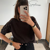 PULL CHOCO STRASS - La Petite Somptueuse