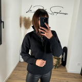 PULL COL ZIP NOIR ZACK - La Petite Somptueuse