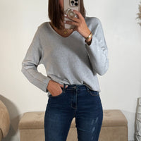PULL DENA GRIS - La Petite Somptueuse