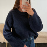 PULL EN LAINE BLEU MARINE FELIX - La Petite Somptueuse