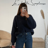 PULL EN LAINE BLEU MARINE FELIX - La Petite Somptueuse