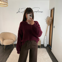 PULL EN LAINE BORDEAUX FELIX - La Petite Somptueuse