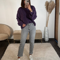PULL EN LAINE VIOLET FELIX - La Petite Somptueuse