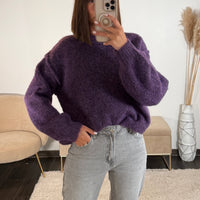 PULL EN LAINE VIOLET FELIX - La Petite Somptueuse