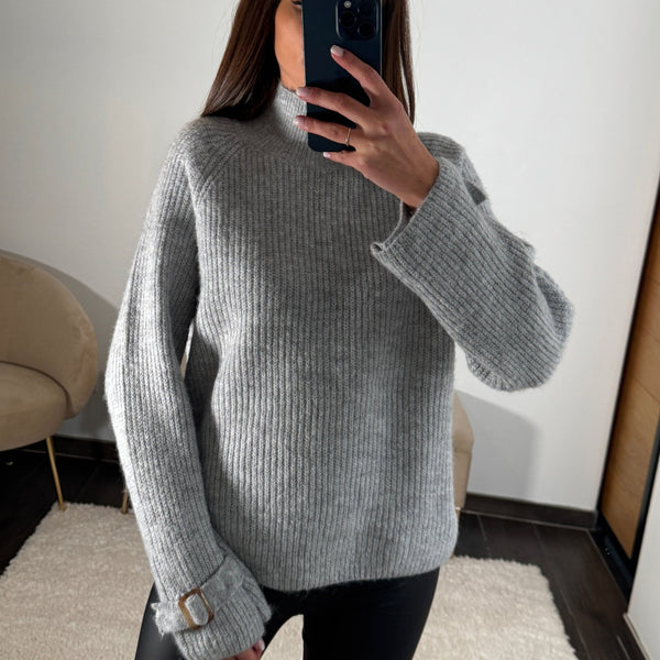 PULL GRIS MATHIS - La Petite Somptueuse