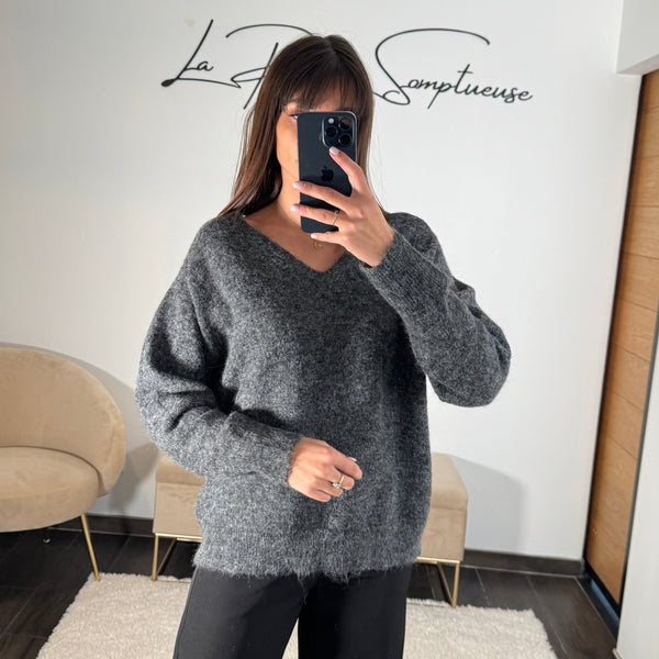 PULL GRIS RAPHAEL - La Petite Somptueuse