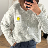 PULL GRIS SMILEY - La Petite Somptueuse