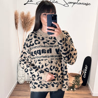 PULL LEOPARD VERY HAPPY - La Petite Somptueuse