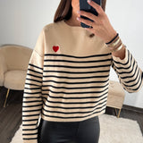 PULL MARINIERE BEIGE LOVE - La Petite Somptueuse