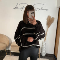 PULL MARRON LIGNE TESSY - La Petite Somptueuse