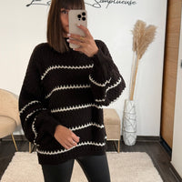 PULL MARRON LIGNE TESSY - La Petite Somptueuse