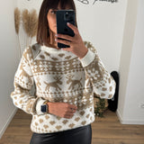 PULL NOEL BEIGE - La Petite Somptueuse