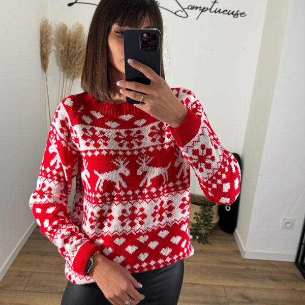 PULL NOEL ROUGE - La Petite Somptueuse