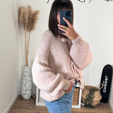 PULL NOEUD ROSE CLAIR SOAN - La Petite Somptueuse