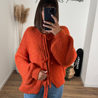 PULL NOEUD TERRACOTTA SOAN - La Petite Somptueuse