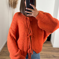 PULL NOEUD TERRACOTTA SOAN - La Petite Somptueuse