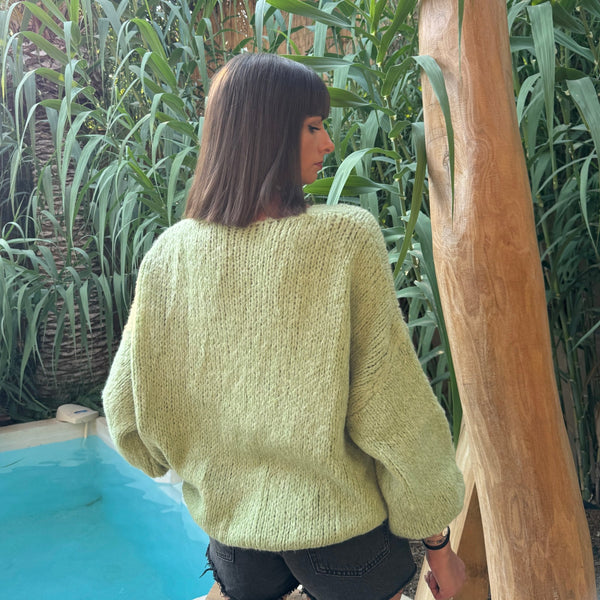 PULL NOEUD VERT SOAN - La Petite Somptueuse