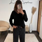 PULL NOIR DENA - La Petite Somptueuse