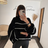 PULL NOIR LIGNE TESSY - La Petite Somptueuse