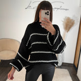 PULL NOIR LIGNE TESSY - La Petite Somptueuse