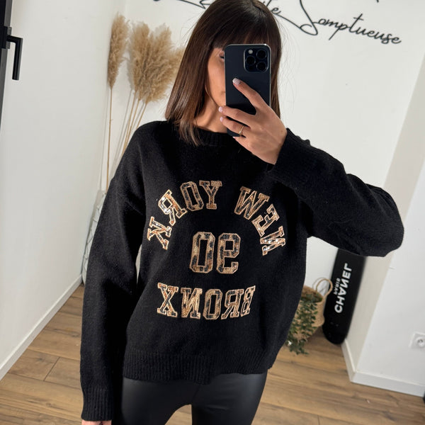 PULL NOIR NY - La Petite Somptueuse