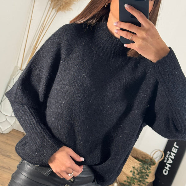 PULL NOIR SHINY - La Petite Somptueuse