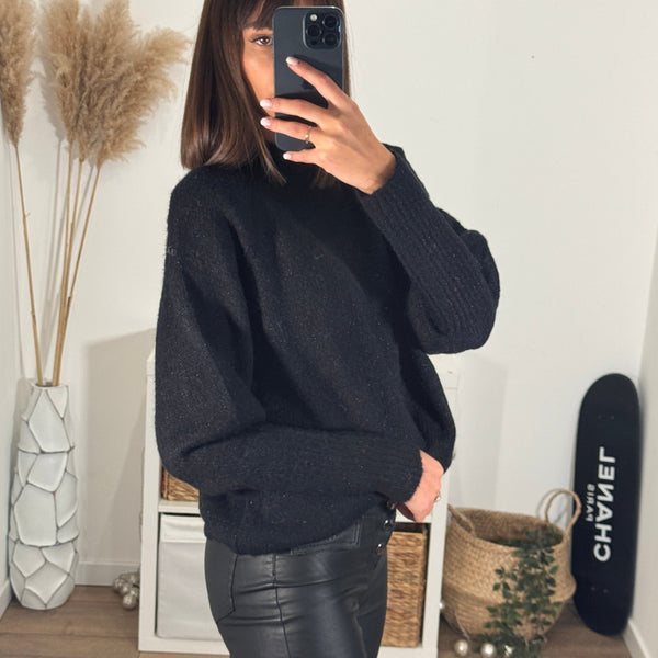 PULL NOIR SHINY - La Petite Somptueuse