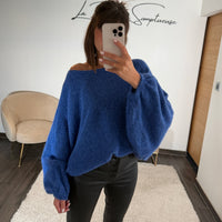 PULL OVERSIZE BLEU - La Petite Somptueuse