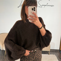 PULL OVERSIZE CHOCO - La Petite Somptueuse