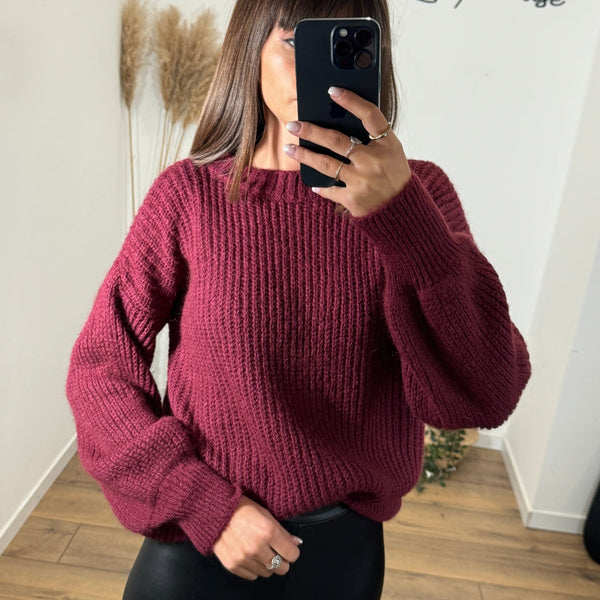 PULL PRUNE CHARLY - La Petite Somptueuse