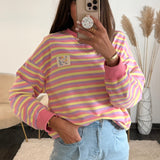 PULL RAYE JAUNE ET ROSE JOY - La Petite Somptueuse