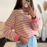 PULL RAYE JAUNE ET ROSE JOY - La Petite Somptueuse
