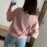 PULL RAYE JAUNE ET ROSE JOY - La Petite Somptueuse